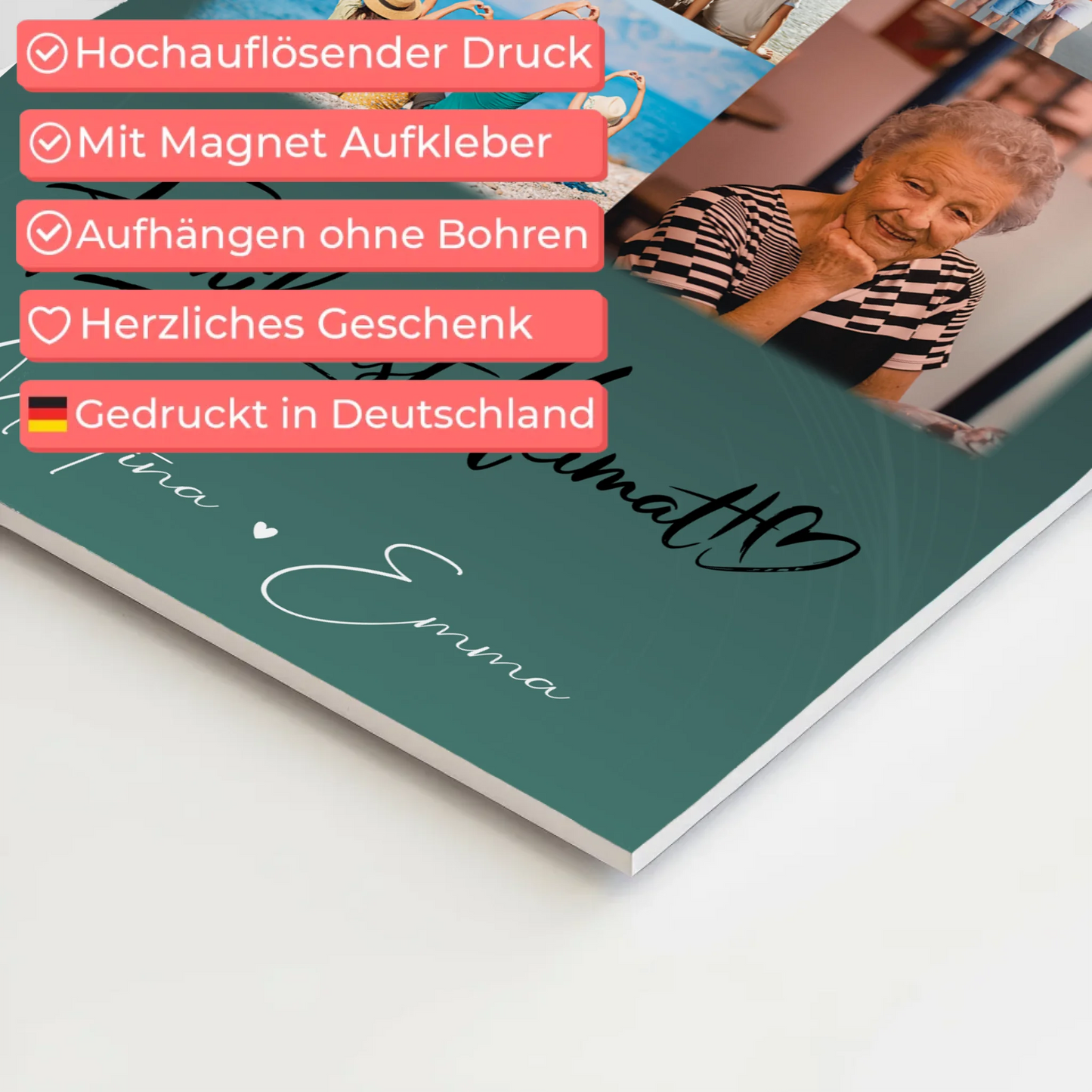 Wandbild Familie Personalisiert mit 9 Fotos Familie ist Heimat Geschenk