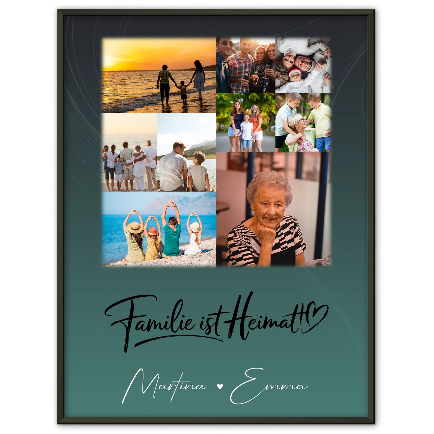 Poster Mit Namen Familie mit 9 Fotos Motiv Familie Ist Heimat