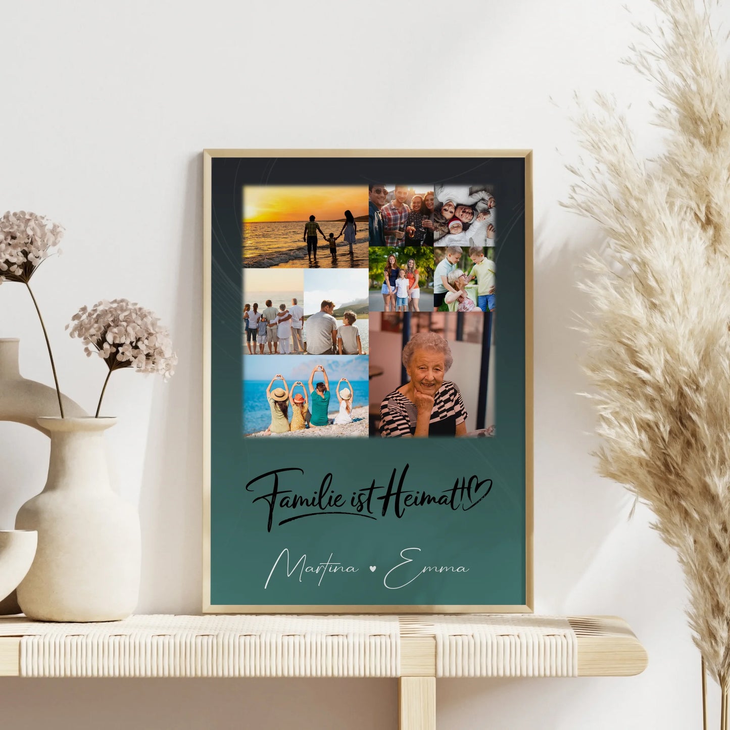 Poster Mit Namen Familie mit 9 Fotos Motiv Familie Ist Heimat