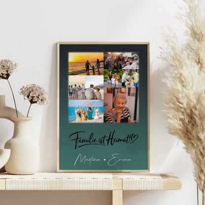 Poster Mit Namen Familie mit 9 Fotos Motiv Familie Ist Heimat