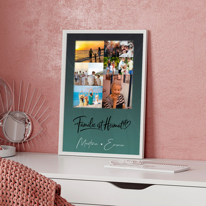 Poster Mit Namen Familie mit 9 Fotos Motiv Familie Ist Heimat