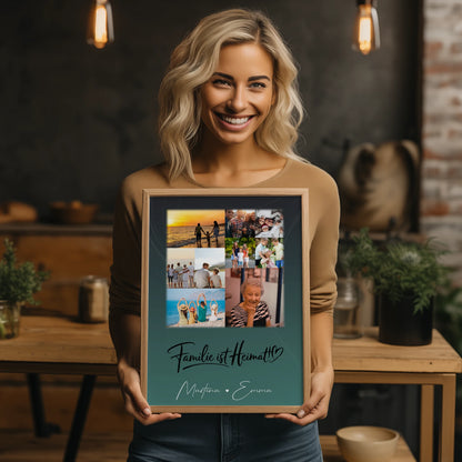 Poster Mit Namen Familie mit 9 Fotos Motiv Familie Ist Heimat