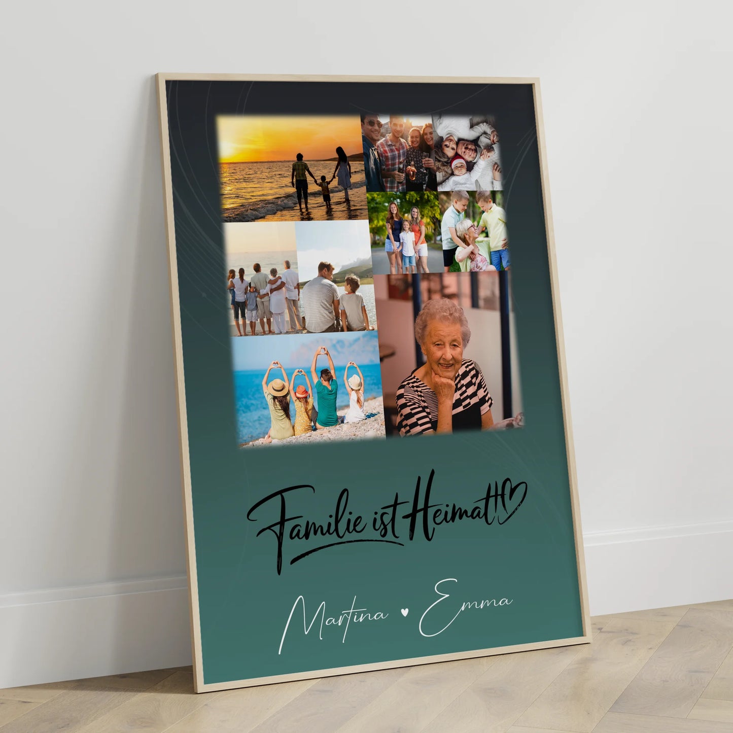 Poster Mit Namen Familie mit 9 Fotos Motiv Familie Ist Heimat