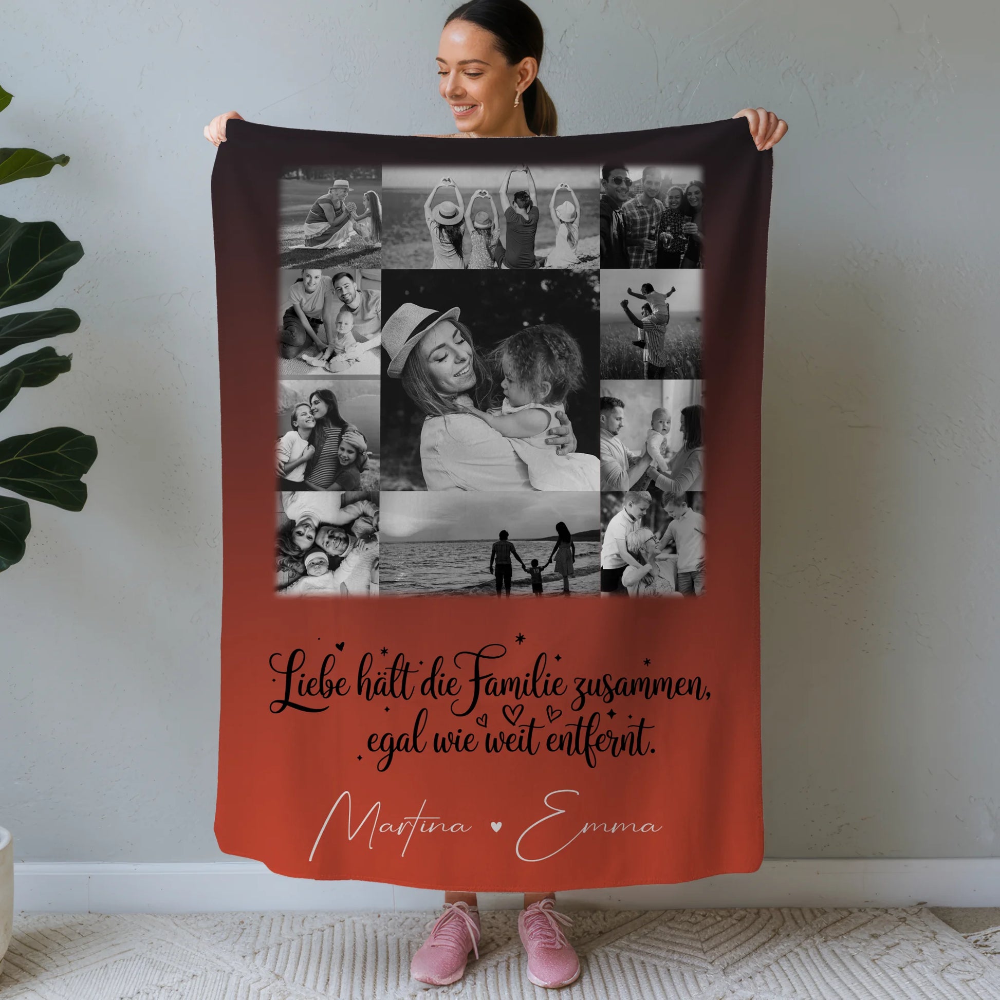 Personalisierte Decke Mit Namen 11 Fotos Familie Zusammenhalt Geschenk für Liebevolle Momente 1