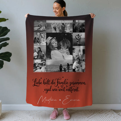 Personalisierte Decke Mit Namen 11 Fotos Familie Zusammenhalt Geschenk für Liebevolle Momente 1