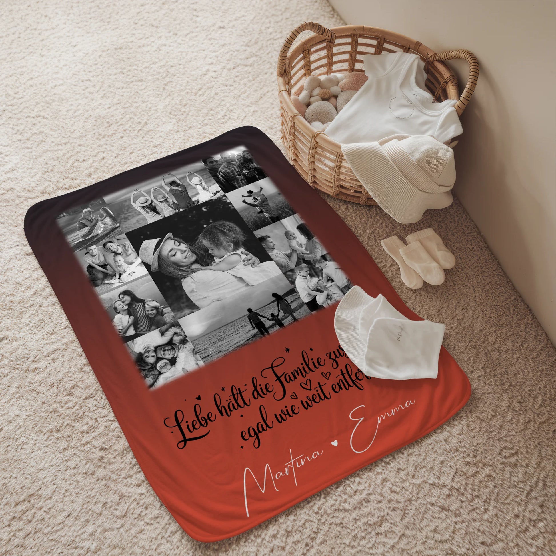 Personalisierte Decke Mit Namen 11 Fotos Familie Zusammenhalt Geschenk für Liebevolle Momente 2