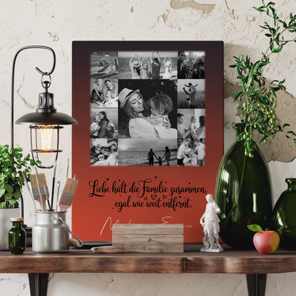 Personalisiertes Leinwand Wandbild Familie mit 11 Fotos für Familienzusammenhalt Geschenk 3