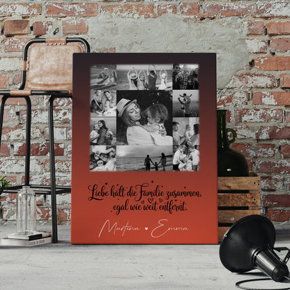Personalisiertes Leinwand Wandbild Familie mit 11 Fotos für Familienzusammenhalt Geschenk 4