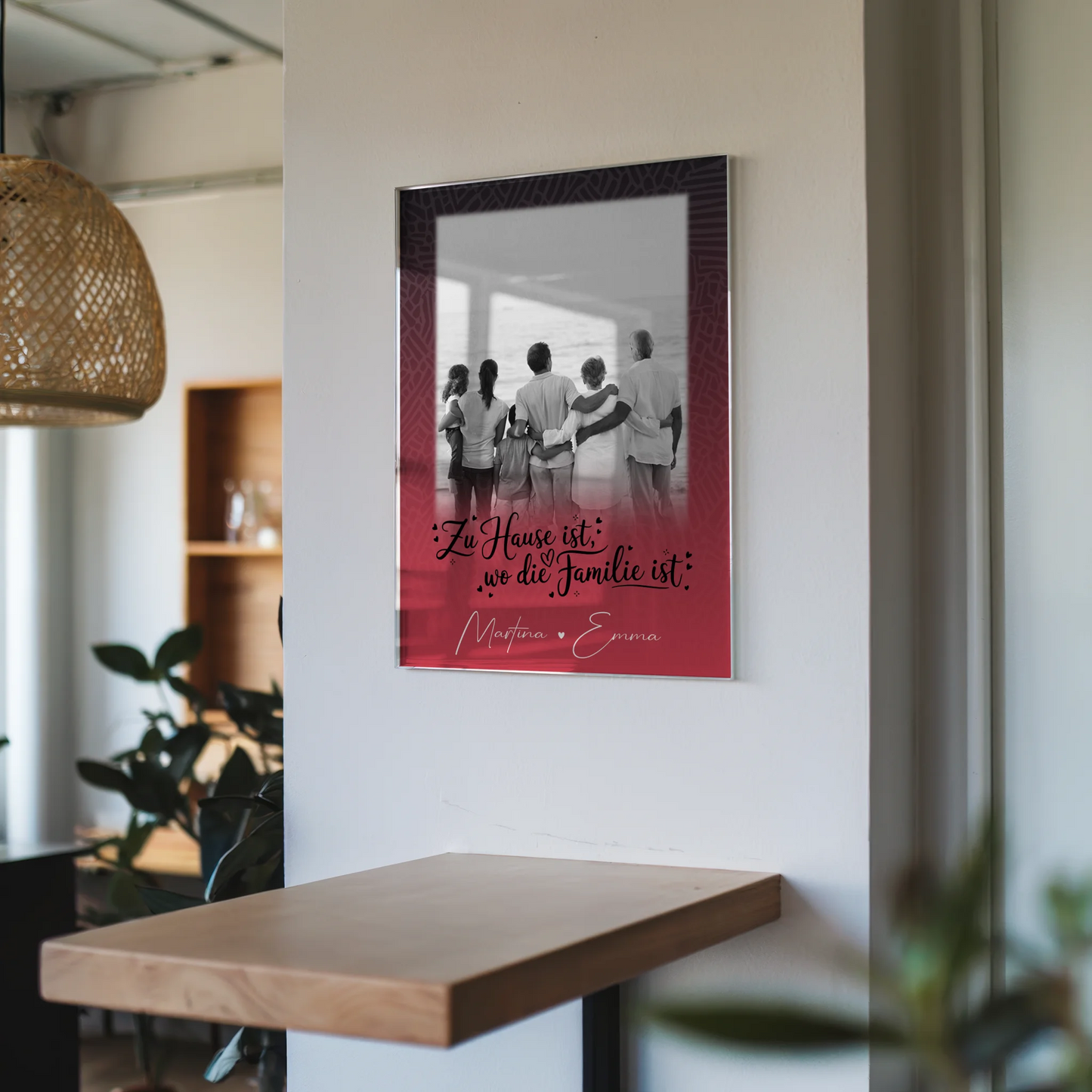 Familienbild Personalisiert Acrylglas Bild 1 Foto Zu Hause ist eine schöne Geschenkidee