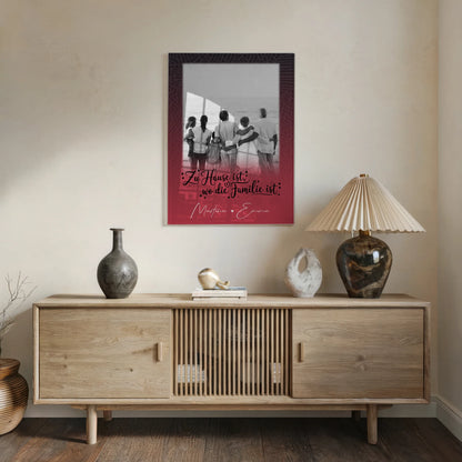 Familienbild Personalisiert Acrylglas Bild 1 Foto Zu Hause ist eine schöne Geschenkidee