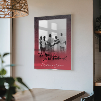 Familienbild Personalisiert Acrylglas Bild 1 Foto Zu Hause ist eine schöne Geschenkidee