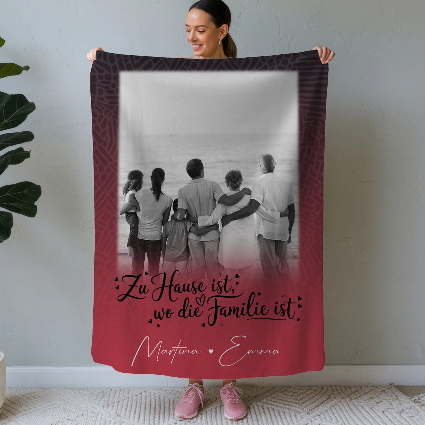 Decke Mit Namen 1 Foto Zu Hause ist personalisiertes Geschenk für Zuhause 1