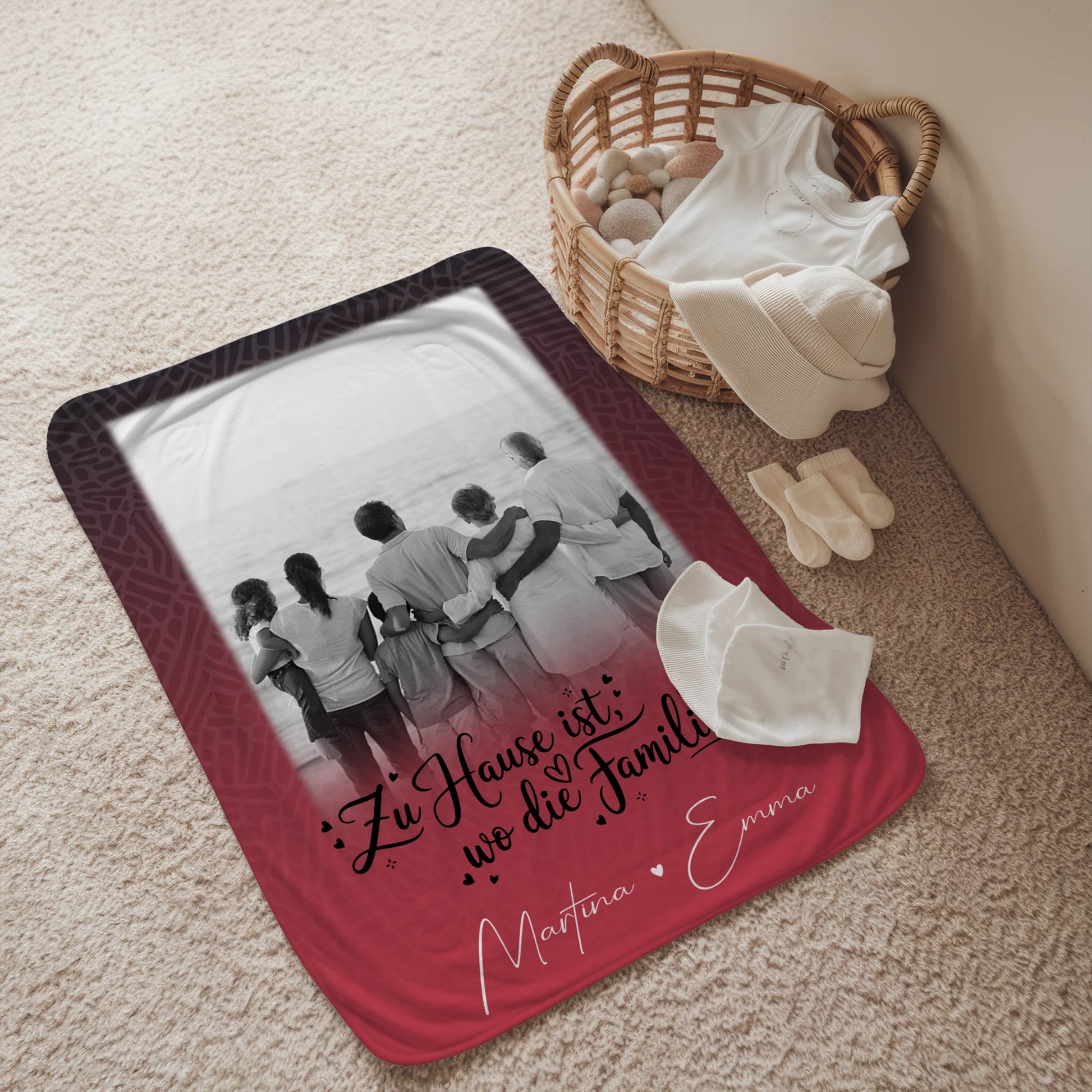 Decke Mit Namen 1 Foto Zu Hause ist personalisiertes Geschenk für Zuhause 2