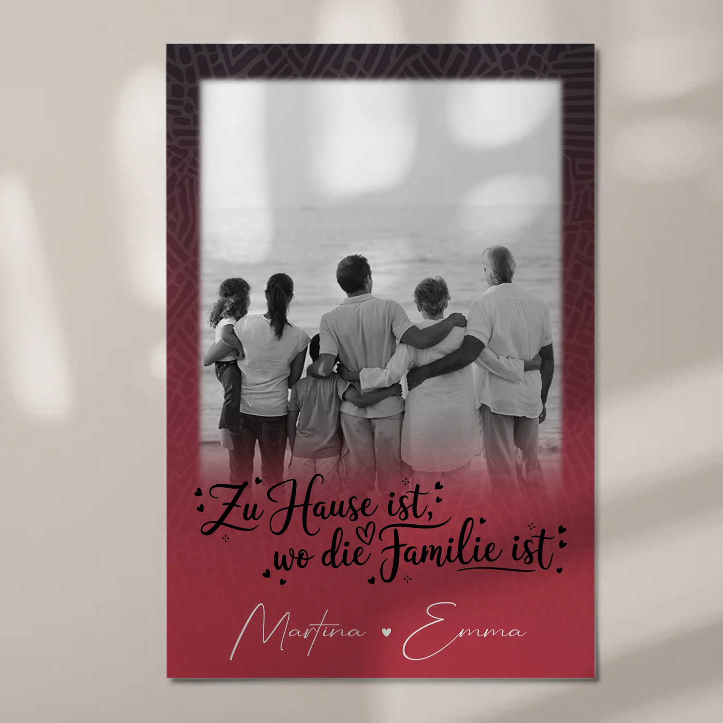 Wandbild Familie Personalisiert mit 1 Foto Zu Hause ist der Ort 1