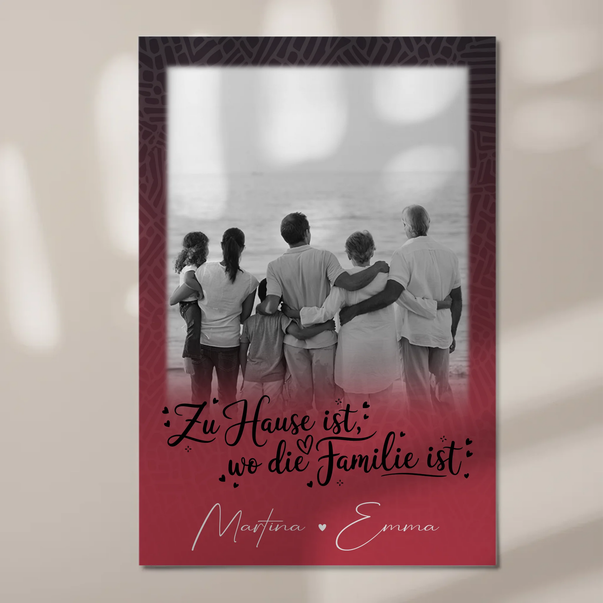 Wandbild Familie Personalisiert mit 1 Foto Zu Hause ist der Ort 1