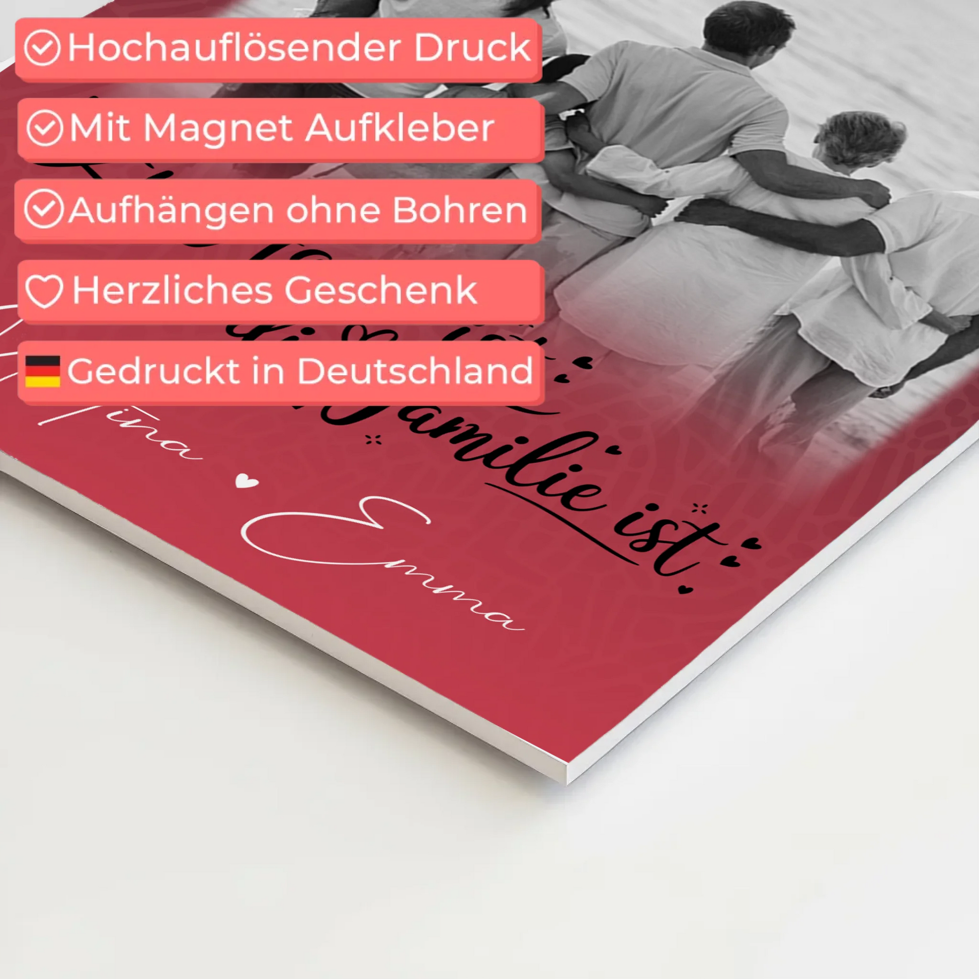 Wandbild Familie Personalisiert mit 1 Foto Zu Hause ist der Ort 4