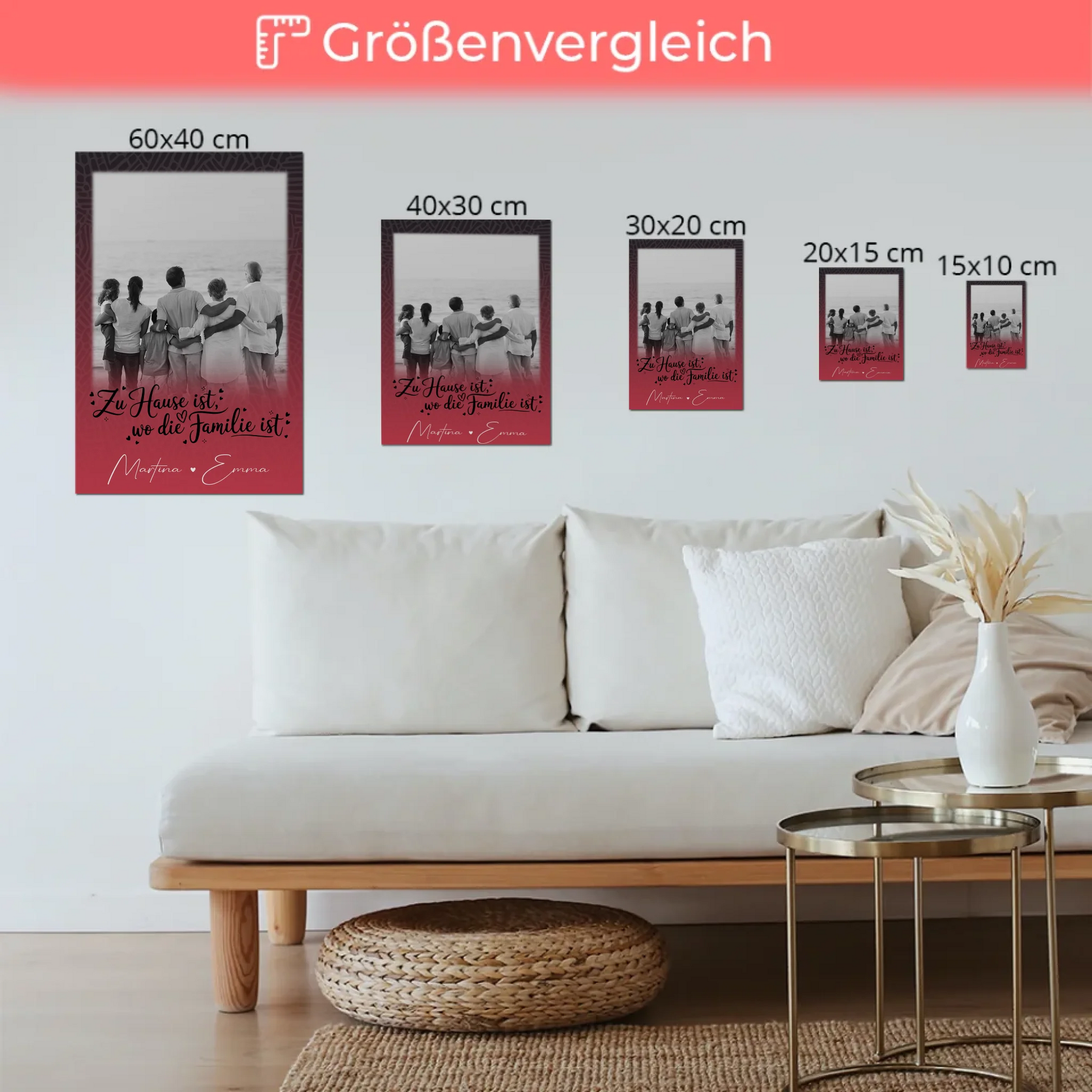 Wandbild Familie Personalisiert mit 1 Foto Zu Hause ist der Ort 6