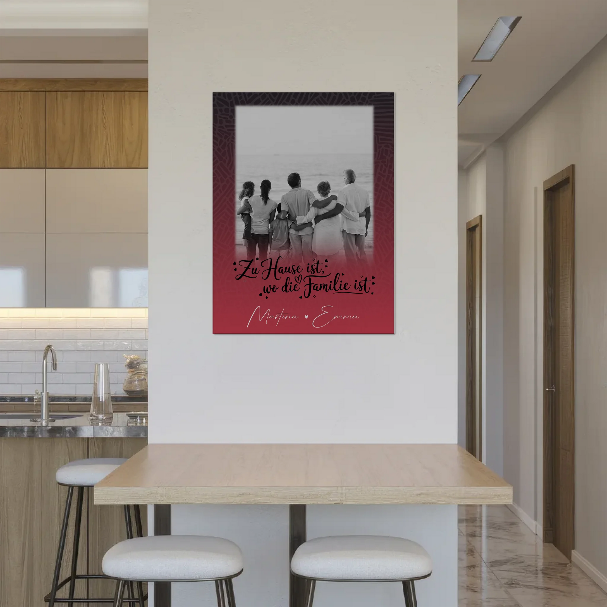Wandbild Familie Personalisiert mit 1 Foto Zu Hause ist der Ort 8
