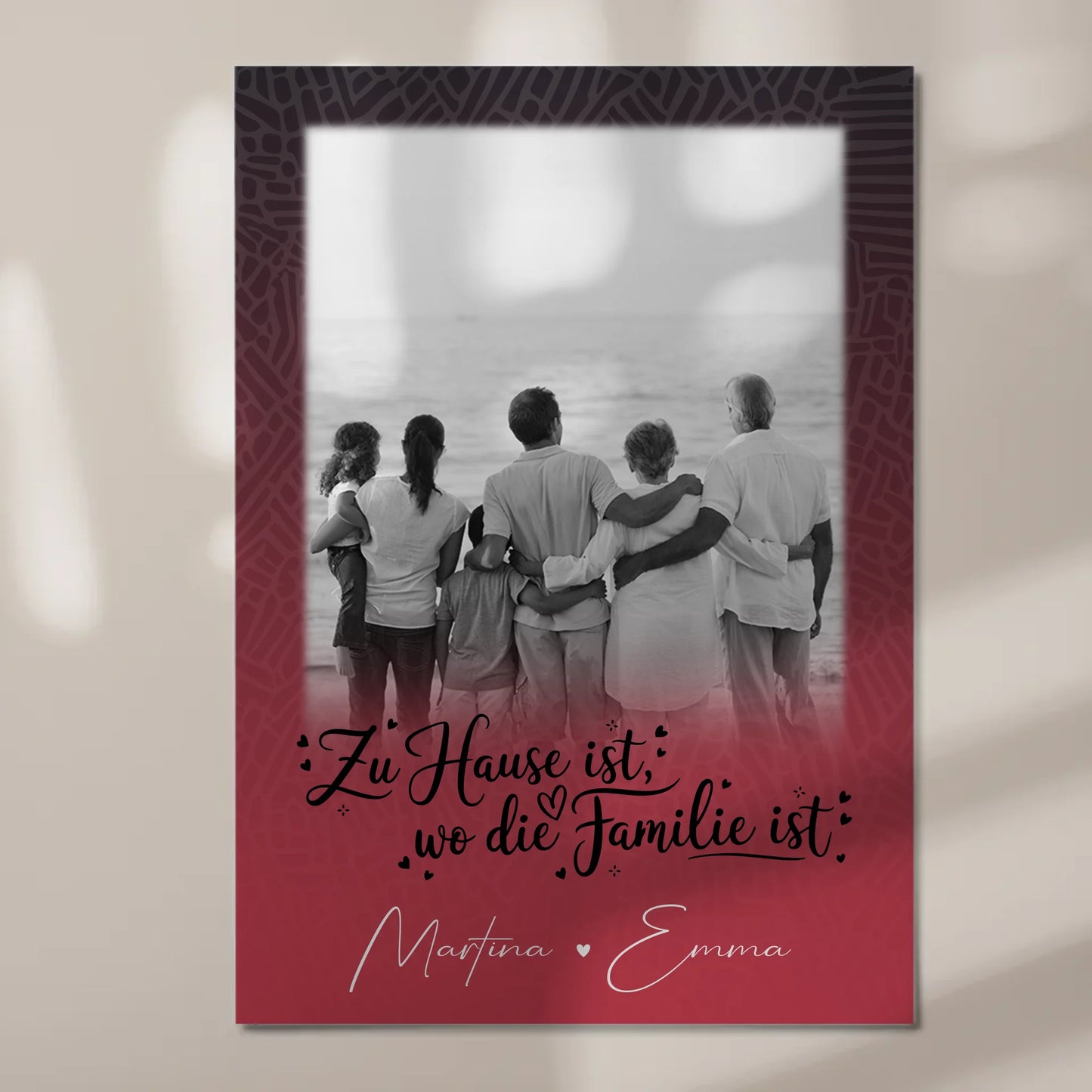 Wandbild Familie Personalisiert mit 1 Foto Zu Hause ist der Ort 7