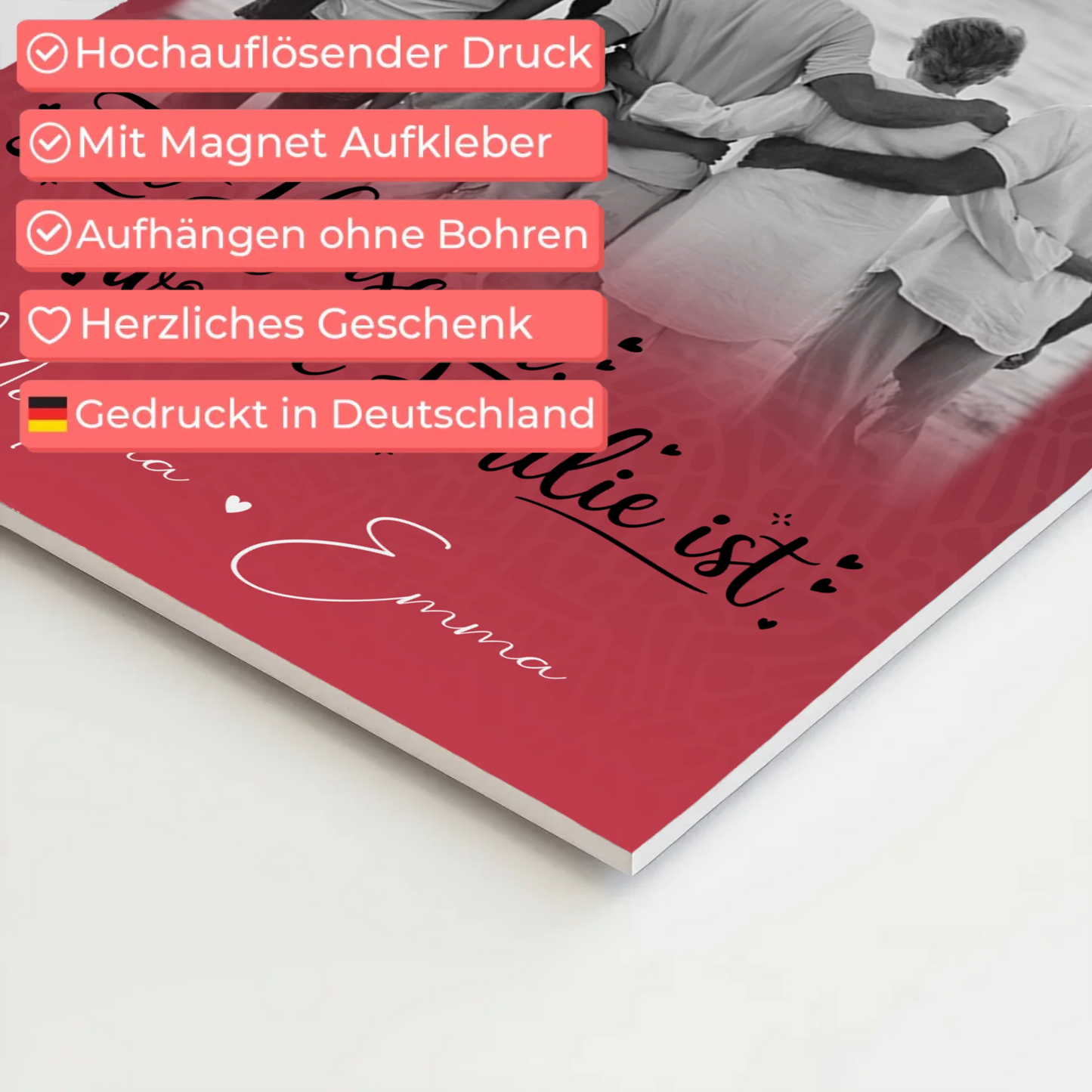 Wandbild Familie Personalisiert mit 1 Foto Zu Hause ist der Ort