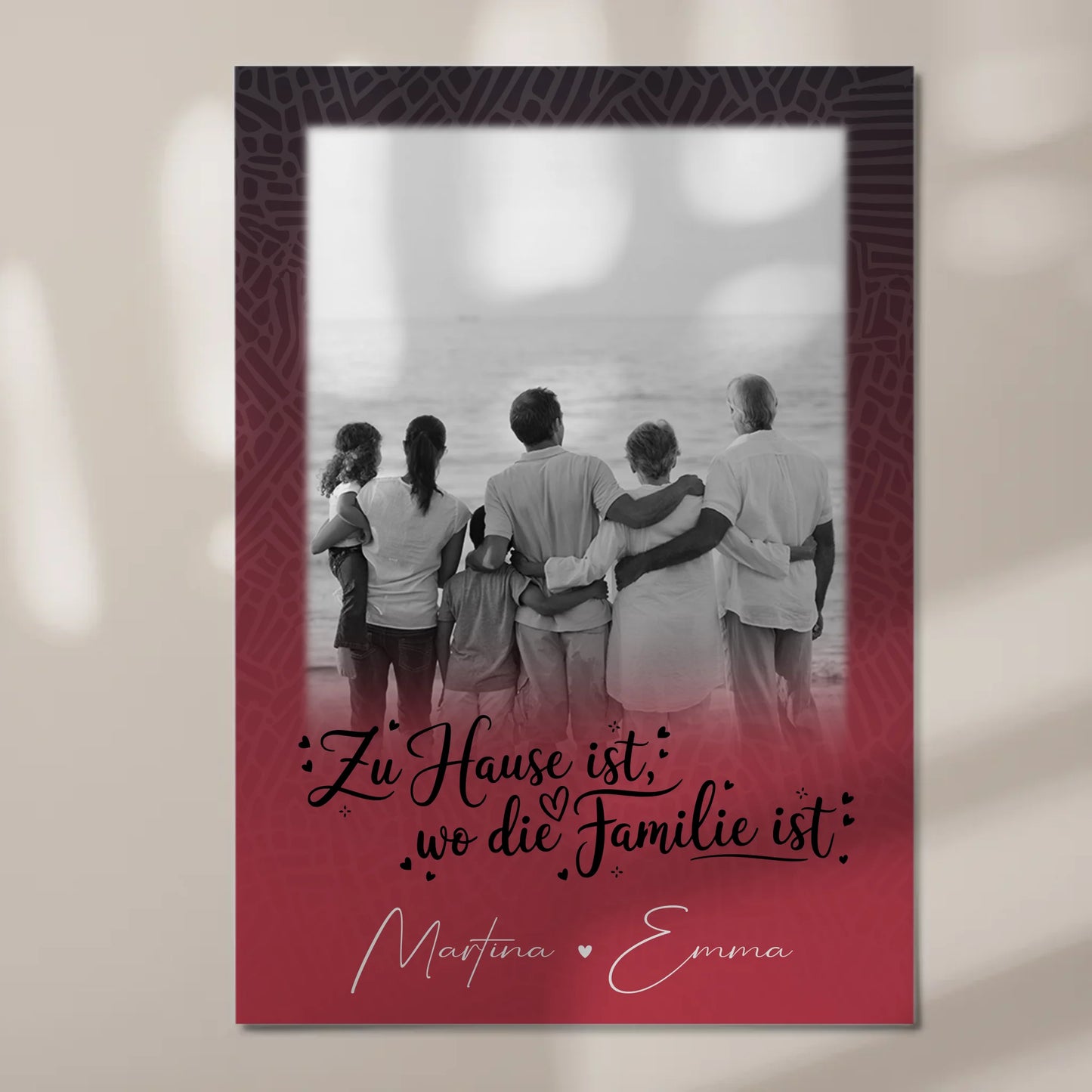 Wandbild Familie Personalisiert mit 1 Foto Zu Hause ist der Ort