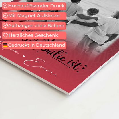 Wandbild Familie Personalisiert mit 1 Foto Zu Hause ist der Ort
