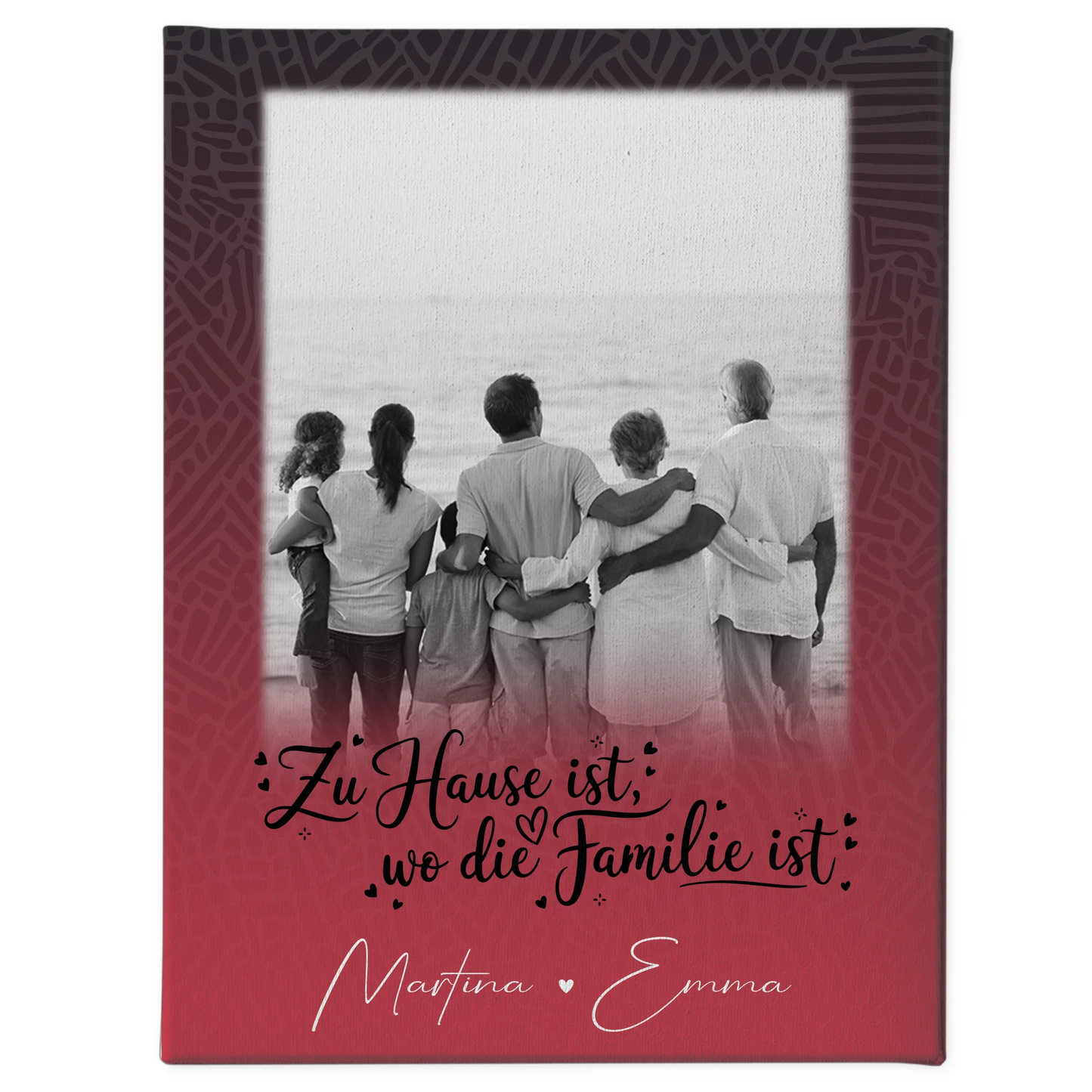 Familien Leinwand Personalisiert mit 1 Foto Zu Hause ist der Ort der Liebe 1