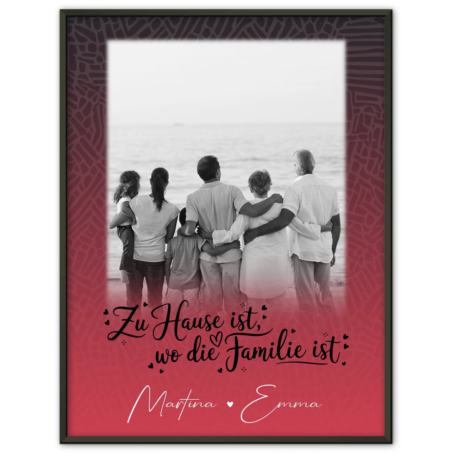 Poster Familie Mit Namen Zu Hause ist wo die Liebe wohnt mit 1 Foto