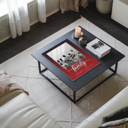 Familienbild Personalisiert Acrylglas Bild mit 1 Foto und 3 Herz Fotos Family