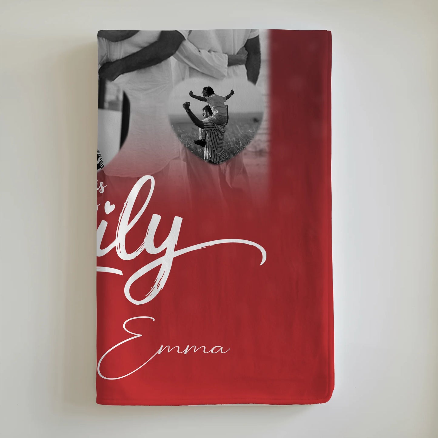 Decke Mit Namen 1 Foto und 3 Kleine Herz Fotos Family personalisiertes Geschenk 6
