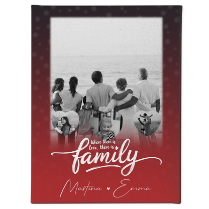 Leinwand Wandbild Familie Personalisiert mit 1 Foto und 3 Herz Fotos 1