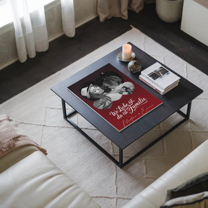 Familienbild Personalisiert Fotoboard mit 3 Herz Fotos Wo Familie ist Perfektes Geschenk 3