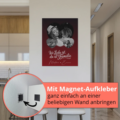 Familienbild Personalisiert Fotoboard mit 3 Herz Fotos Wo Familie ist Perfektes Geschenk