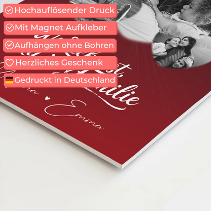 Familienbild Personalisiert Fotoboard mit 3 Herz Fotos Wo Familie ist Perfektes Geschenk 10