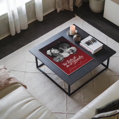 Familienbild Personalisiert Fotoboard mit 3 Herz Fotos Wo Familie ist Perfektes Geschenk