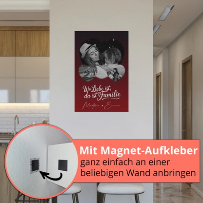 Familienbild Personalisiert Fotoboard mit 3 Herz Fotos Wo Familie ist Perfektes Geschenk