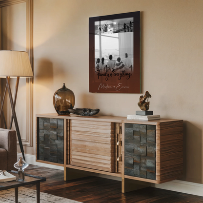 Familienbild Personalisiert mit 3 Fotos Family Is Everything Geschenk für die Familie