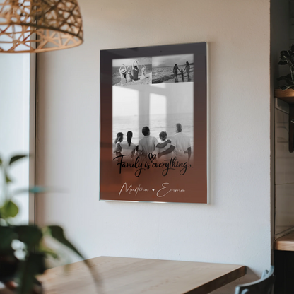 Familienbild Personalisiert mit 3 Fotos Family Is Everything Geschenk für die Familie