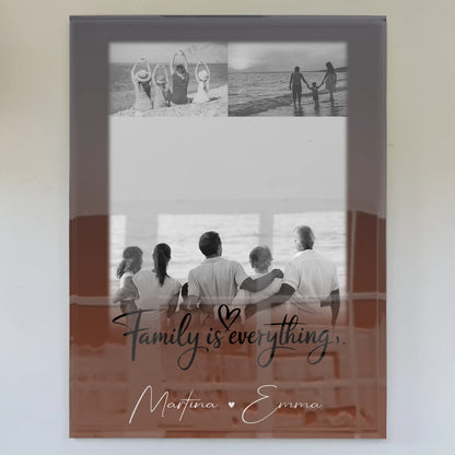 Familienbild Personalisiert mit 3 Fotos Family Is Everything Geschenk für die Familie