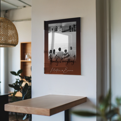 Familienbild Personalisiert mit 3 Fotos Family Is Everything Geschenk für die Familie