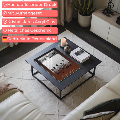Familienbild Personalisiert mit 3 Fotos Family Is Everything Geschenk für die Familie