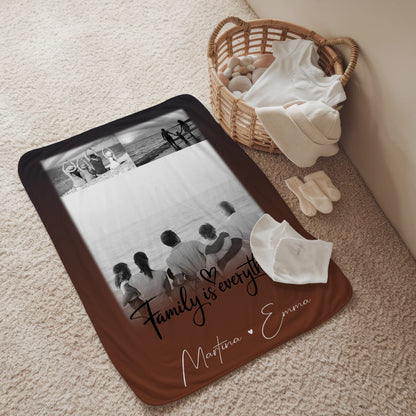 Kuscheldecke Mit Namen 3 Fotos Family Is Everything Personalisiertes Geschenk für Familie 2