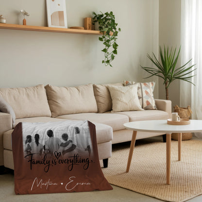 Kuscheldecke Mit Namen 3 Fotos Family Is Everything Personalisiertes Geschenk für Familie 4