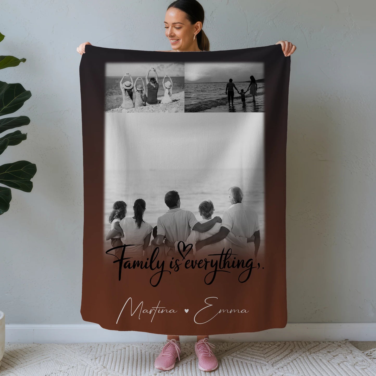 Kuscheldecke Mit Namen 3 Fotos Family Is Everything Personalisiertes Geschenk für Familie 1