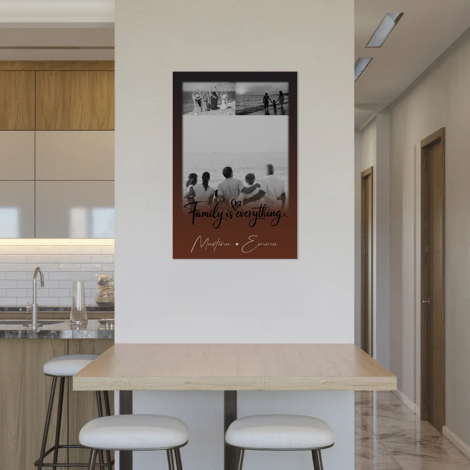 Wandbild Familie Personalisiert mit 3 Fotos Family Is Everything Individuell gestaltet 2