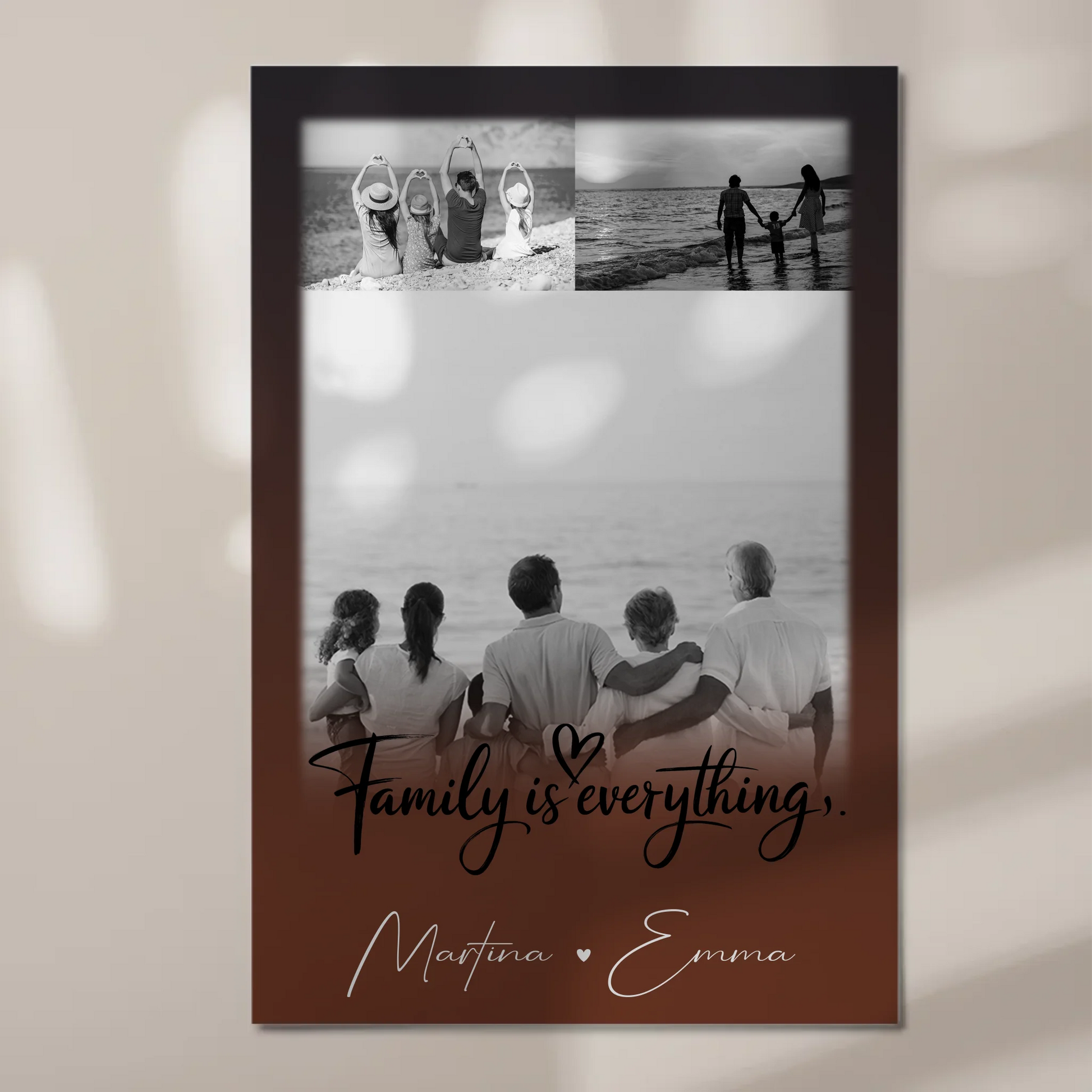 Wandbild Familie Personalisiert mit 3 Fotos Family Is Everything Individuell gestaltet 1