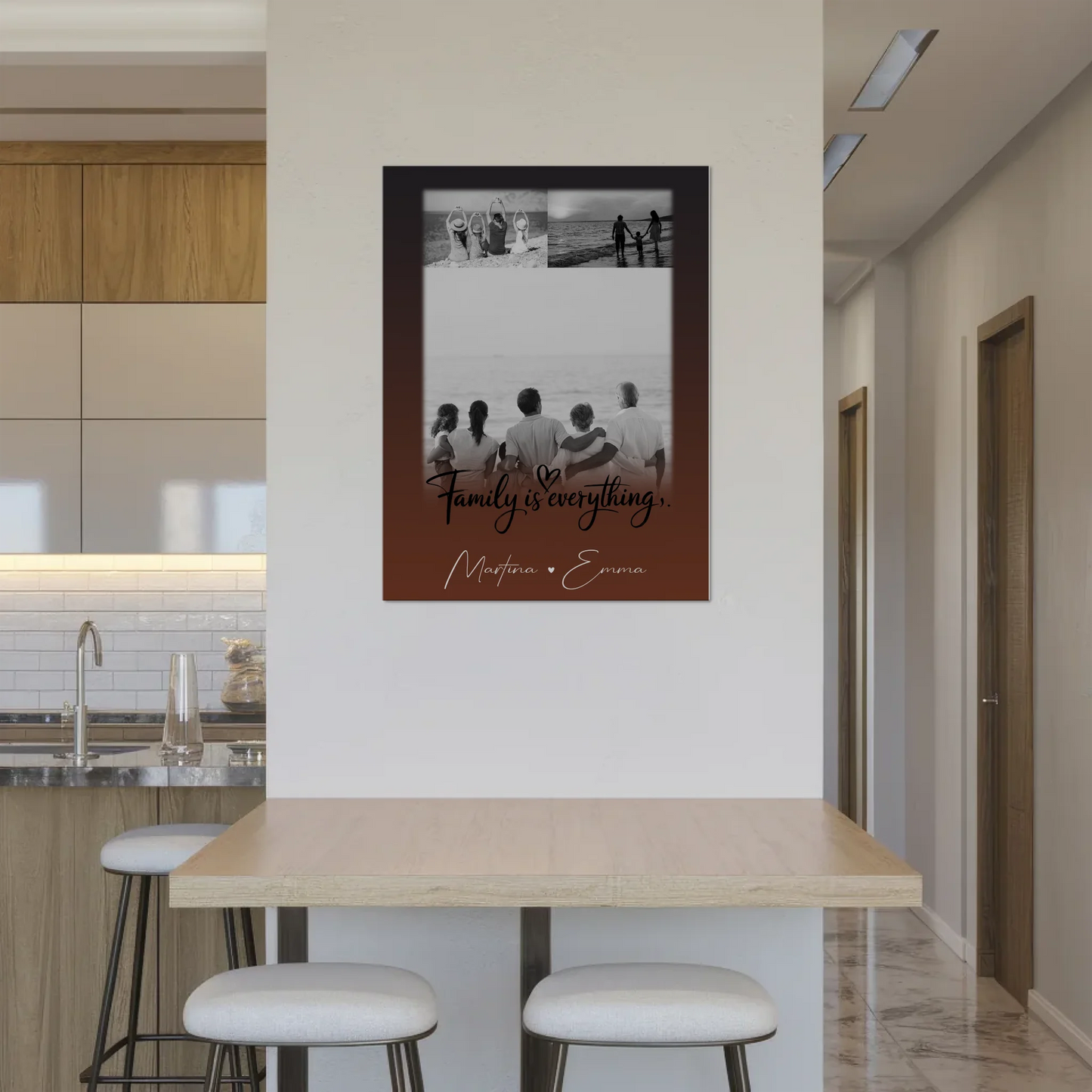 Wandbild Familie Personalisiert mit 3 Fotos Family Is Everything Individuell gestaltet 8