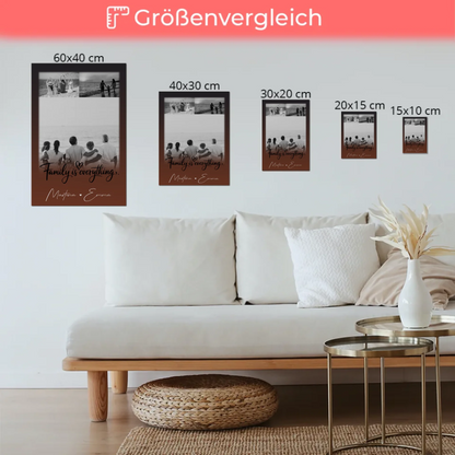 Wandbild Familie Personalisiert mit 3 Fotos Family Is Everything Individuell gestaltet