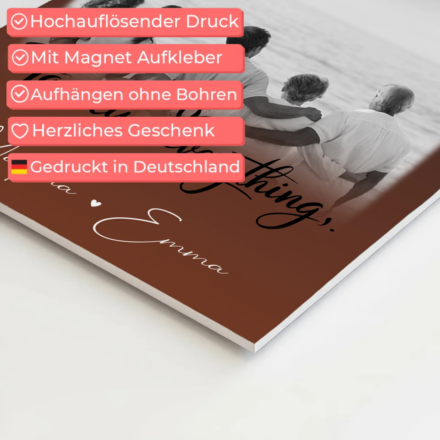 Wandbild Familie Personalisiert mit 3 Fotos Family Is Everything Individuell gestaltet