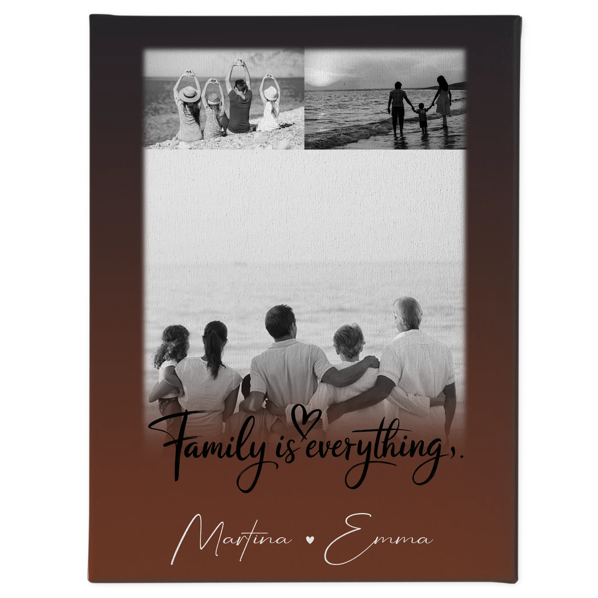 Personalisierte Fotoleinwand mit 3 Fotos Family Is Everything Individuelles Geschenk 1
